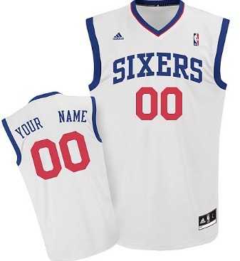 Men & Youth Customized Philadelphia 76ers White Jersey